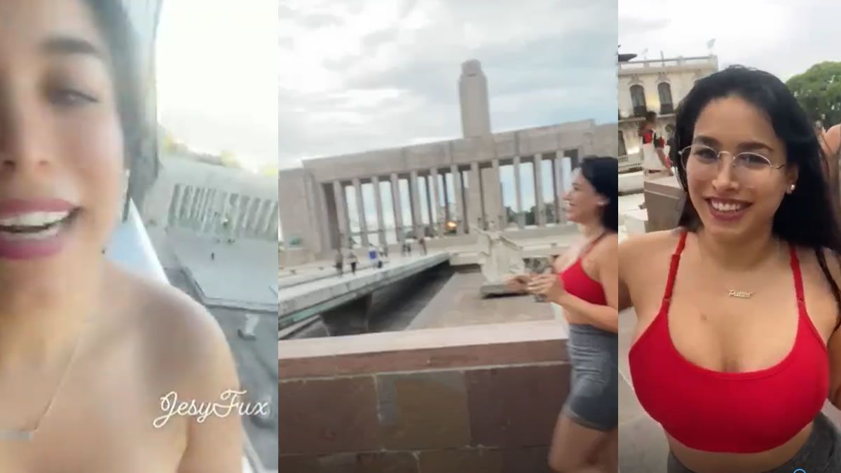 Video) Polémica por una influencer porno que se filmó desnuda en el  Monumento a la Bandera en medio de una manifestación - Noticias Data